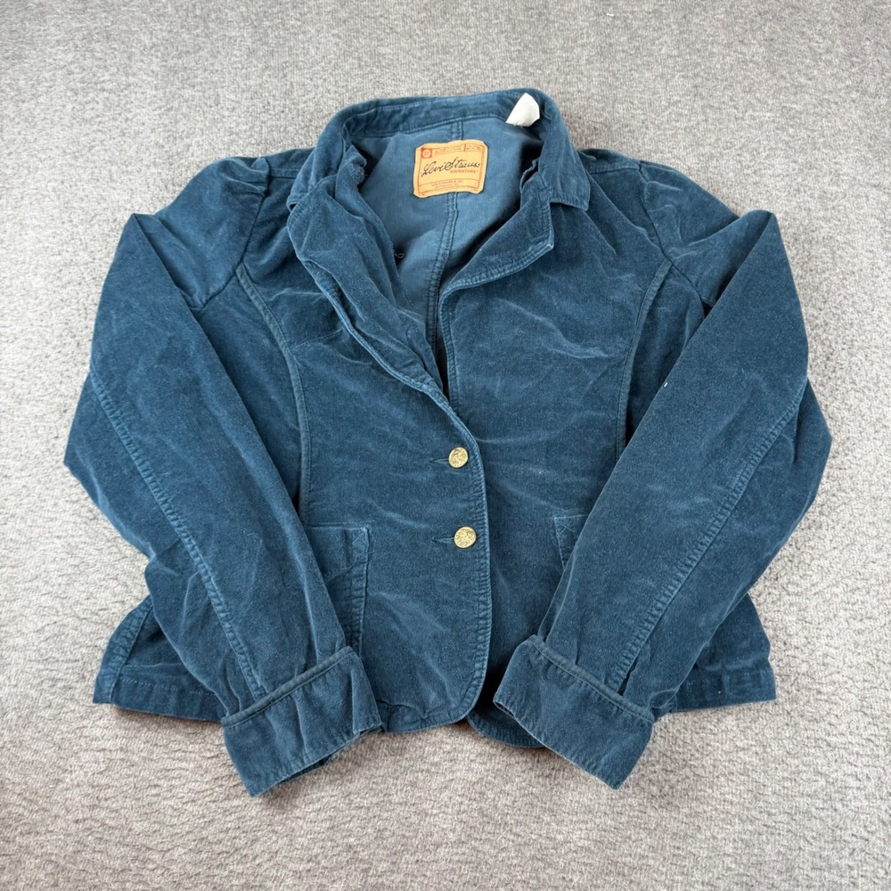 Levi Strauss Signature Corduroy Blazer Women's XL Blue 2-Button Stretch Jacket